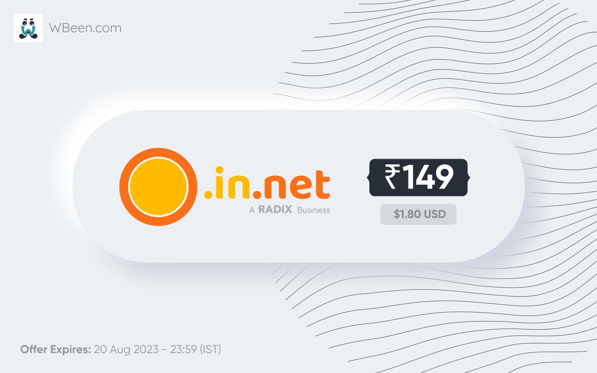 wbeenindia's tweet photo. 🌟Don't miss out on the incredible offer for .IN.Net domains.
Secure your brand name today and soar above your competition ~ https://t.co/23Sb6HQsSM

#domain #domainname #webhosting #domainsforsale #domainsale #domainsold #ai #dotindotnet #sale #offers #domainoffers #cheapdomain https://t.co/MJhwYv2km3