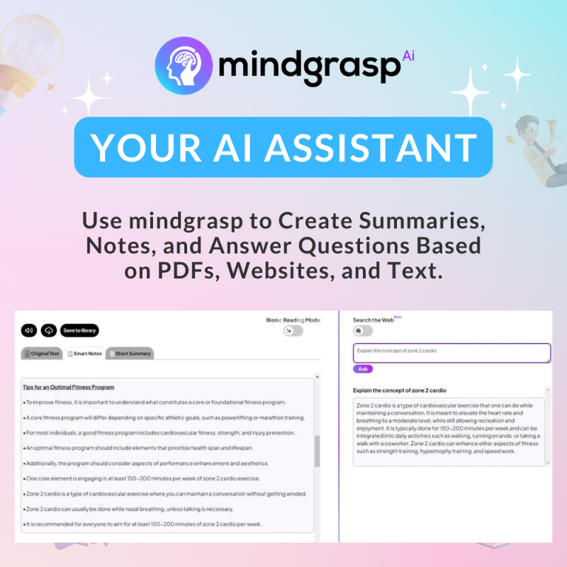 MindgraspAI's tweet photo. Mindgrasp is the World’s #1 AI Assistant Tool

Save time and work smarter 📖📚📝

Sign up for Free Now!