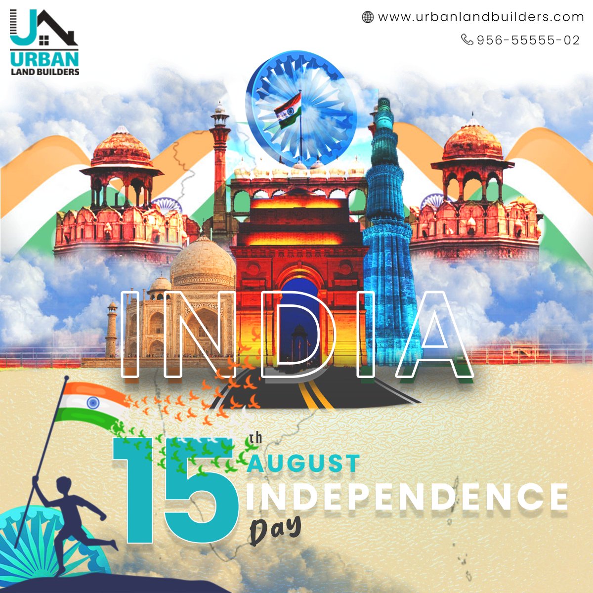 'Happy Independence Day to the greatest nation on earth! Let us paint everything in the colors of patriotism as there are no better colors and no better love than this. #UrbanLandBuilders wishes you all a very Happy Independence Day!!

#independenceday #proudindian #proudmoment