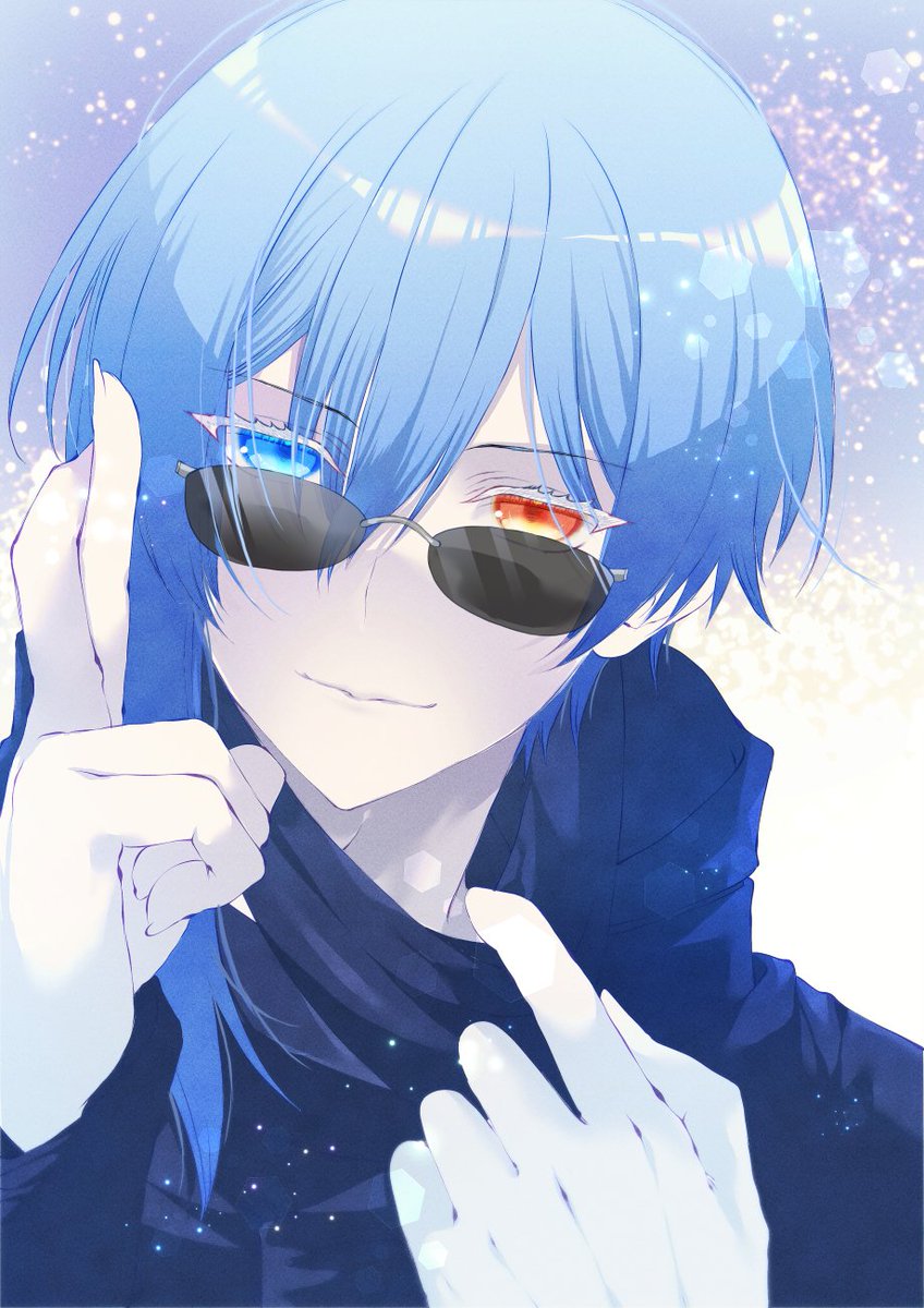 ハルカ「配信で言ってた五条悟verのハルカ様+.(ノ*・ω・)ノ*.メガネありとなしあぷ」|むーのイラスト