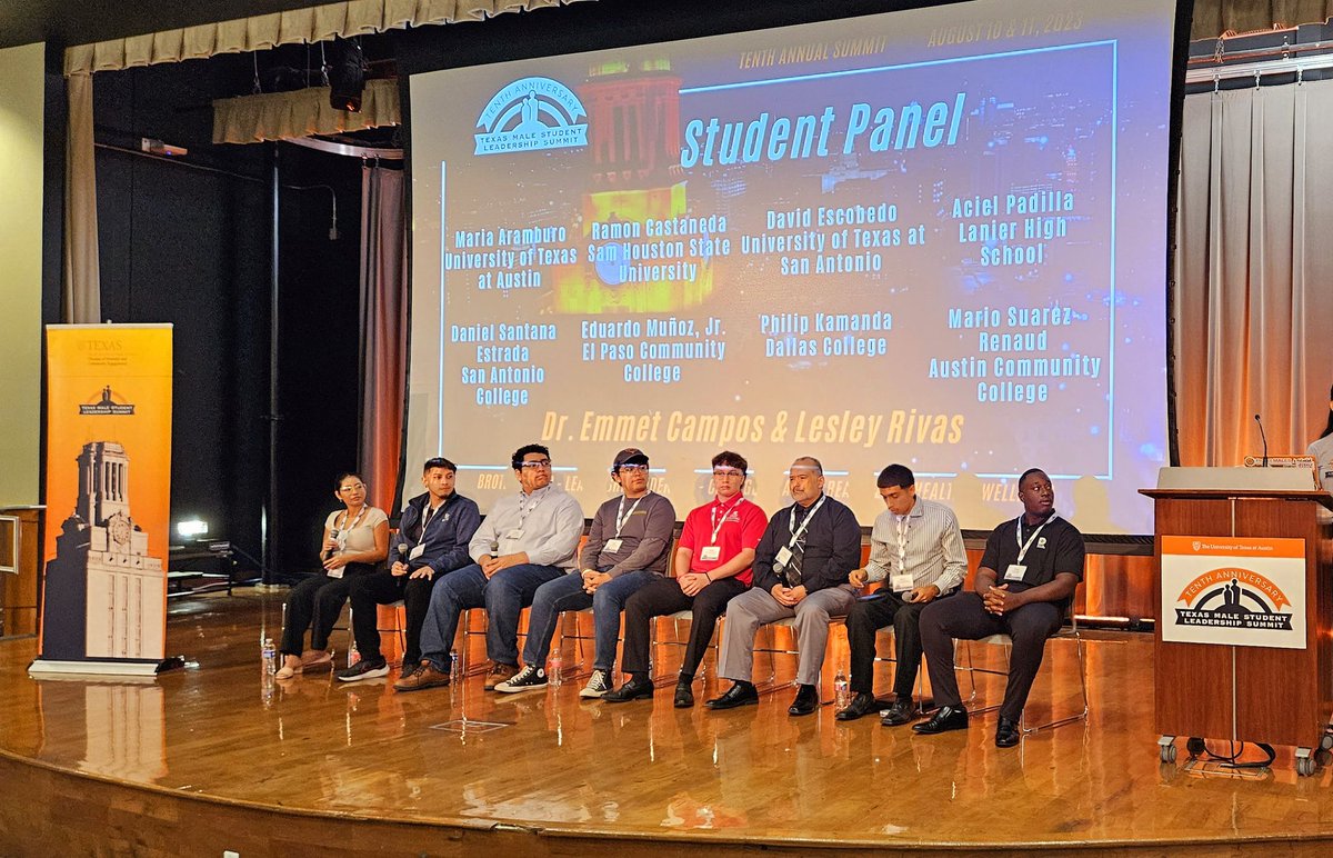 VictorSaenzPhD's tweet photo. Day 2 of our #TxMaleSummit is off and running. We start today with our featured student panel. 🙌🏽 #TxEdConsortium @ProjectMALES @UT_DDCE @UTAustin @utexascoe @emmetc https://t.co/M9vgk1HqMr