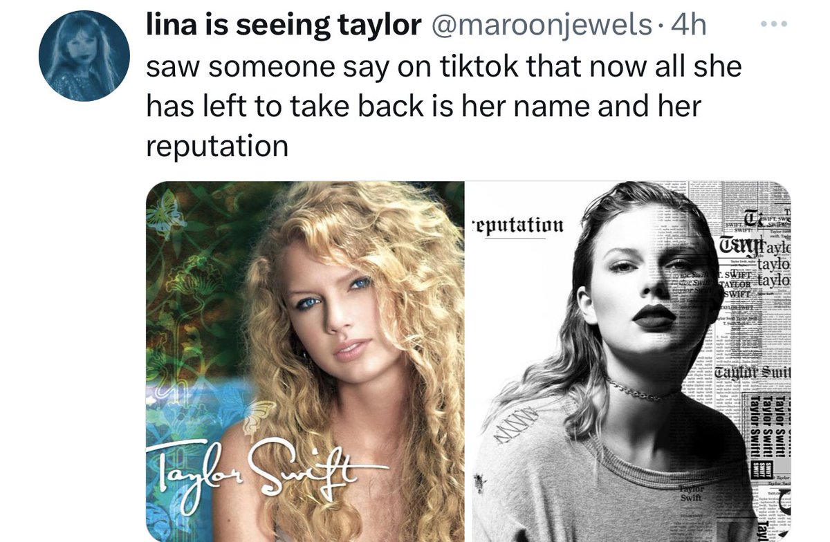 swifferwins's tweet photo. this just GAGGED ME. HER NAME AND HER REPUTATION JESUS CHRIST https://t.co/M37xwrSQho