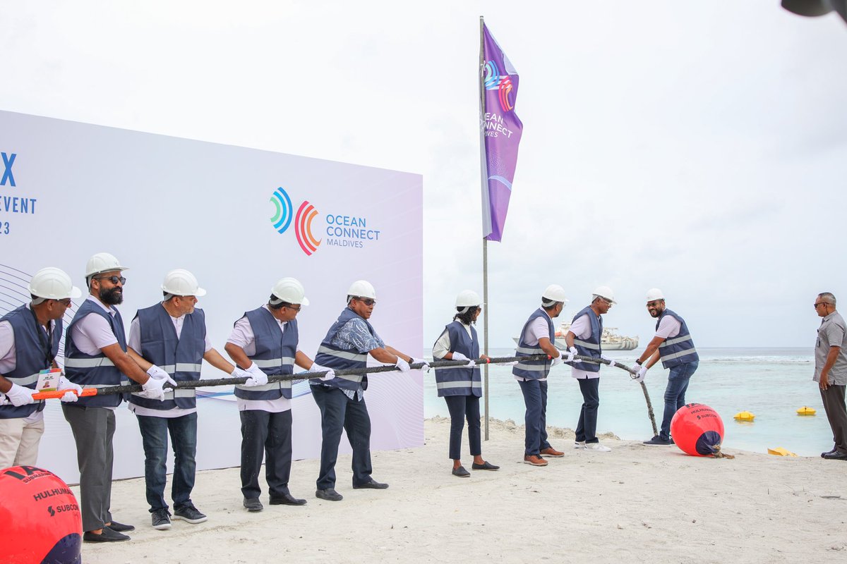 Welcome to the next generation! Today we mark a momentous milestone as with the landing of the state-of-art OCM-IAX submarine cable. (1/2)

#DigitalEconomy
#DigitalMaldives