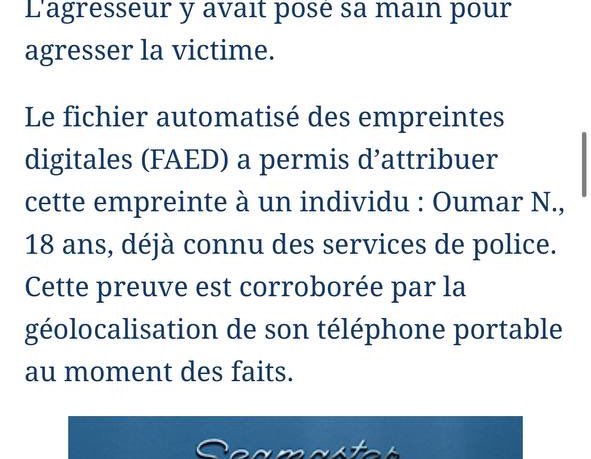 Elle a 29 ans. 
Elle habite #Cherbourg. 
Il est rentré chez elle, il l’a frappé, violé avec un manche à balais jusqu’à perforation d’un intestin. 
Elle est en coma artificiel, entre la vie et la mort. 
Il s’appelle Oumar.N.
Il est récidiviste.
#francocide