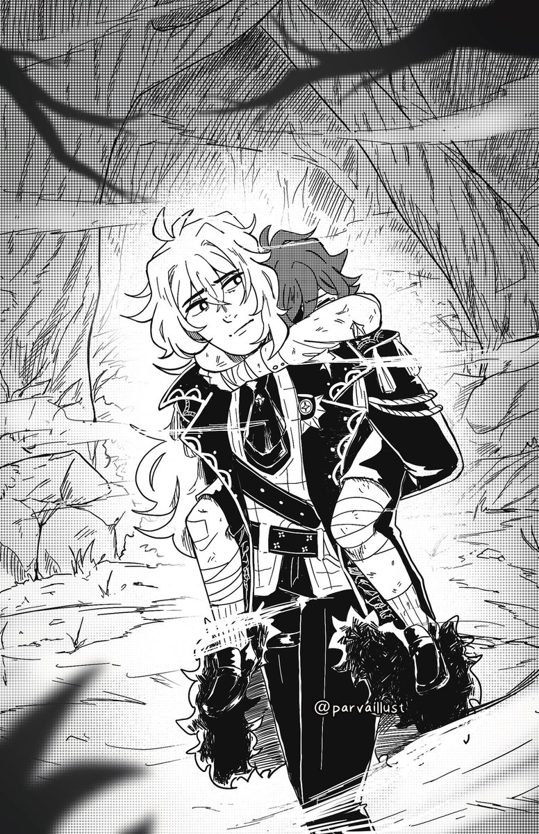 HariiNezumi's tweet photo. DILUC BEING A BIG BRO TO KAEYA;;; HE FINALLY PROTEC 😭😭😭💕💕💕 
_
More scenes from the fic that @AngstArchon318  wrote in the @rainanthology  zine!
Fic in thread! https://t.co/E7yqJQ582W
