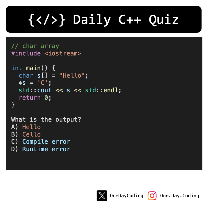 OneDayCoding's tweet image. What is the output? 🧑‍💻