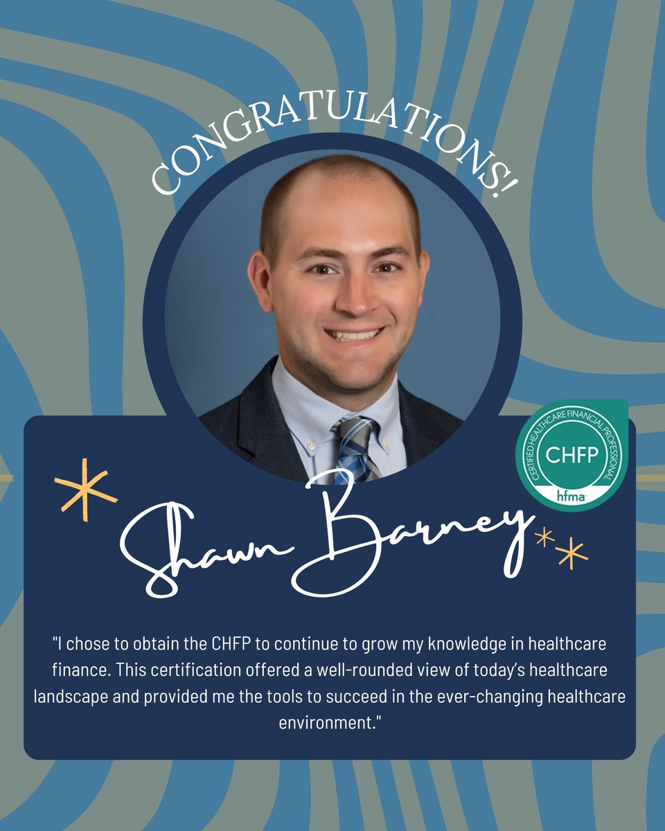 Congratulations to our KY HFMA VP of Education, Shawn Barney, CPA, CHFP for recently obtaining his CHFP! Way to go!
HFMA Members - what certification are you interested in obtaining?
Click here to check out your options: hfma.org/education-even…
*FREE OF COST TO ALL HFMA MEMBERS*