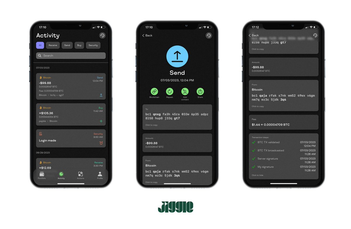 jiggle_app's tweet photo. We've had lots of users asking this question, so for today's #FAQFriday we're explaining how to check your transaction progress in the #JiggleApp. Have you got a question you'd like us to answer? Let us know! Get your #JiggleCryptoWallet here: https://t.co/oWiJpo50sN https://t.co/j6t3HAaTbD