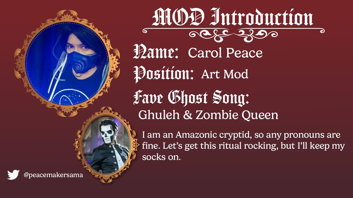 Ghost_Siblings's tweet photo. [MESSAGE FROM THE CLERGY]
Let's now introduce our art mods!!! Thank you for your patience at this time as we review applications. We hope you're all enjoying your rituals!! 
-A Nameless Ghoul https://t.co/1Oo0pM7gaz