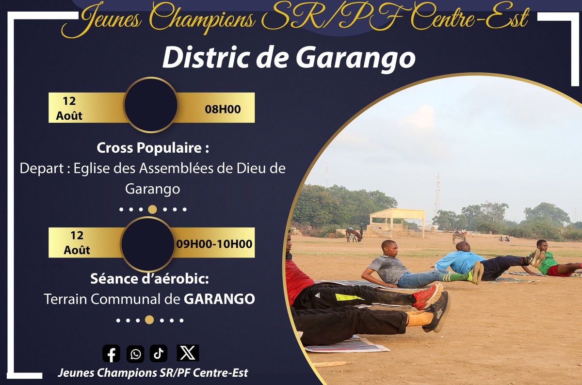 JeuneChampionCE's tweet photo. Rejoignez-nous pour célébrer la jeunesse à Garango en participant à nos différentes activités communautaires et sanitaires lors de cette journée. pour un accès aux services de SSR des Ados et jeunes, nous nous engageons
#JIJ2023 #jcrspf  #Garango #sr
#MIHR #Pathfinder #SSRAJ https://t.co/XPCP4Dj8ik