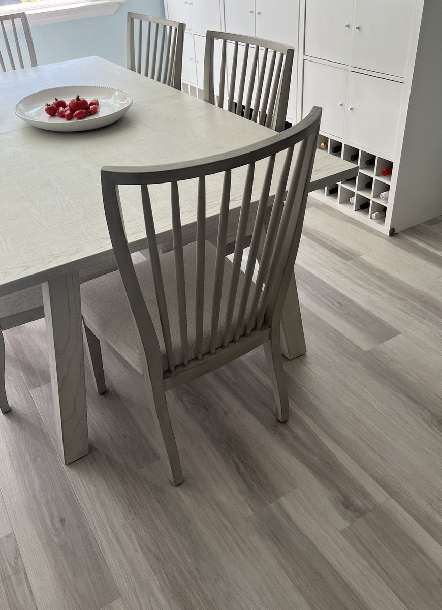 SCTORTORICI's tweet photo. Just had our floor upgraded in beautiful "Cove Mist Oak." Also shout out to @pergo any company that makes a "Transformers" reference in a flooring name is ok by me. #kitchen https://t.co/nOVwgvOrTI