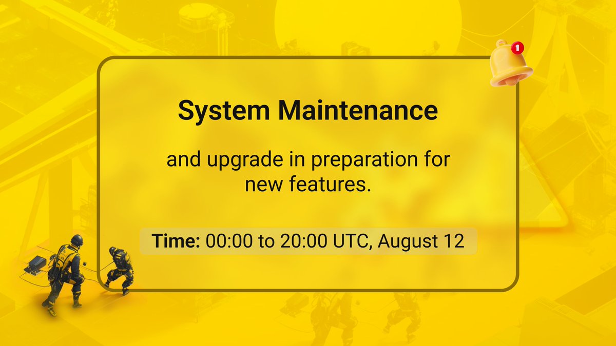 OMCoreTeam's tweet photo. 📢We will conduct system maintenance from 00:00 to 20:00 on August 12 (tomorrow) to upgrade for some exciting new features, including the upcoming launch of staking next week. 

Stay tuned for more updates! 🔥🔥🔥#OmegaNetwork https://t.co/bGcu0m3gpo
