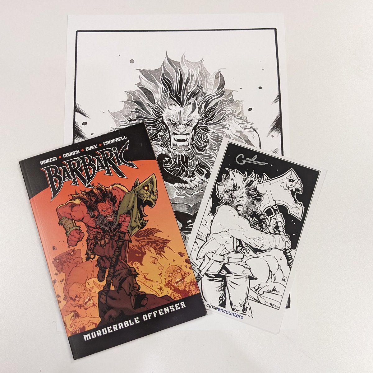 Do you looooooove sword and sorcery? Or maybe just men with BIG axes? Then you should check out Barbaric! We have faaaaaaancy signed bookplates AND a free print for anyone subscribing or getting the graphic novel! #barbaric #vaultcomics #michaelmoreci #nathangooden #freebie