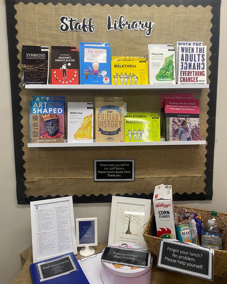 At <a href="/TidburyGreen/">Tidbury Green School</a>, the staff have their very own library! A fabulous line-up on those shelves, and we're over the moon to see a couple copies of The Write Stuff too 👀❤️.