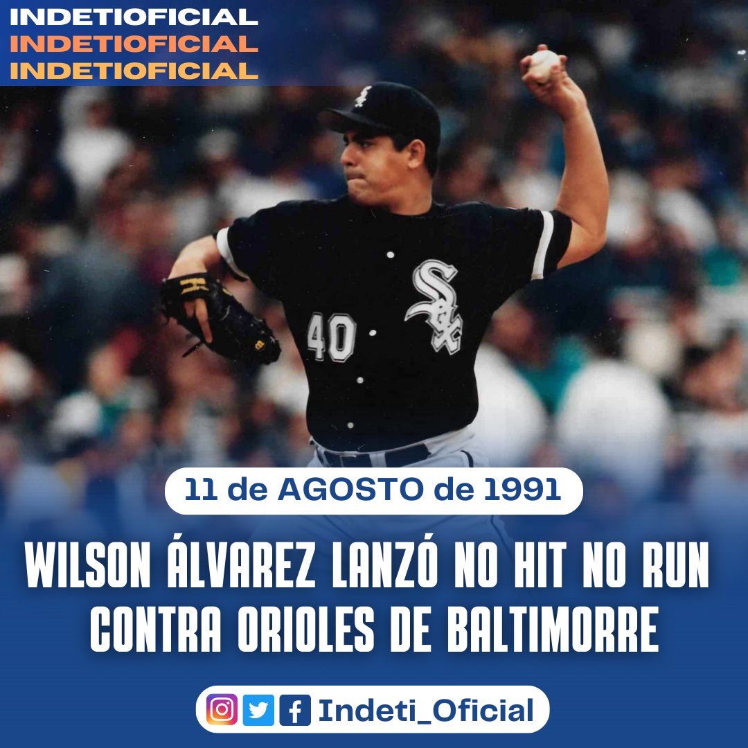#TalDíaComoHoy | El 11 de agosto de 1991, el lanzador venezolano Wilson Álvarez se convirtió en el primer jugador latino en lanzar No Hitter en las MLB. El zurdo usó 128 picheos para ganar el juego 7x0, contra Baltimore.

¡Promovemos el deporte! 

#VamosVamosTinaquillo