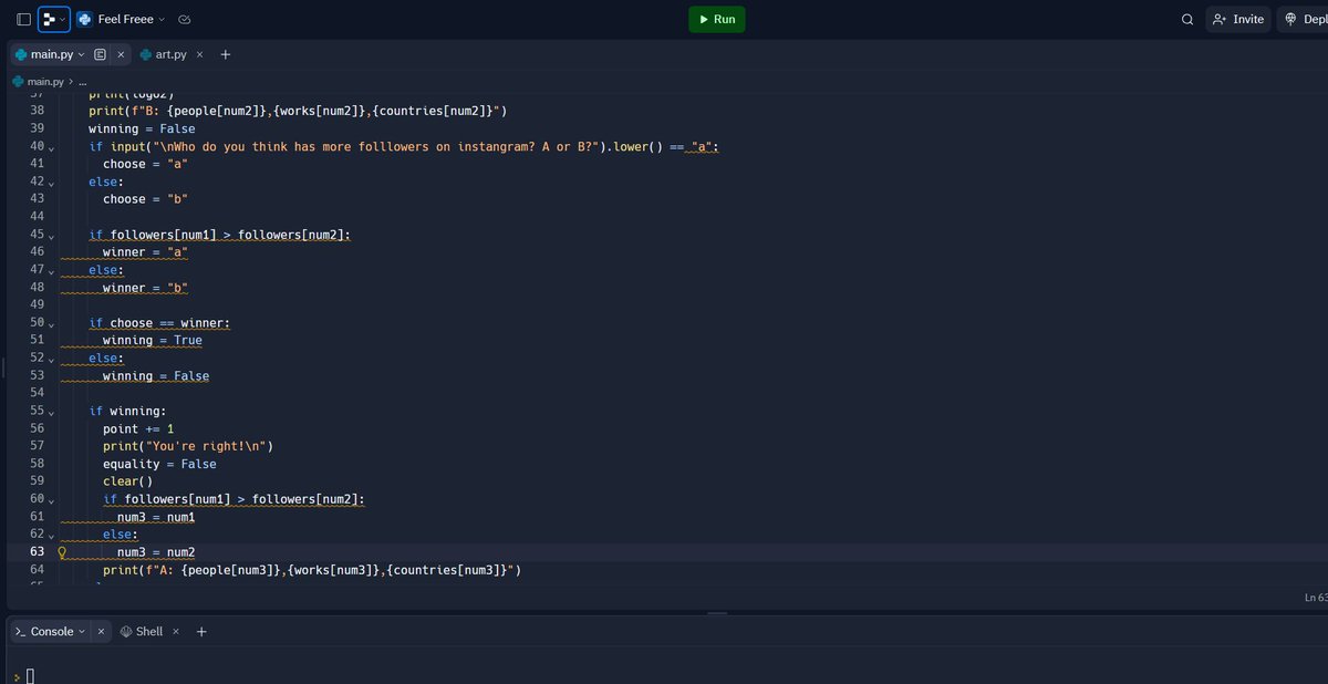 I completed the 14th day of my #100DaysOfCode. I make a HigherOrLower game by using python.