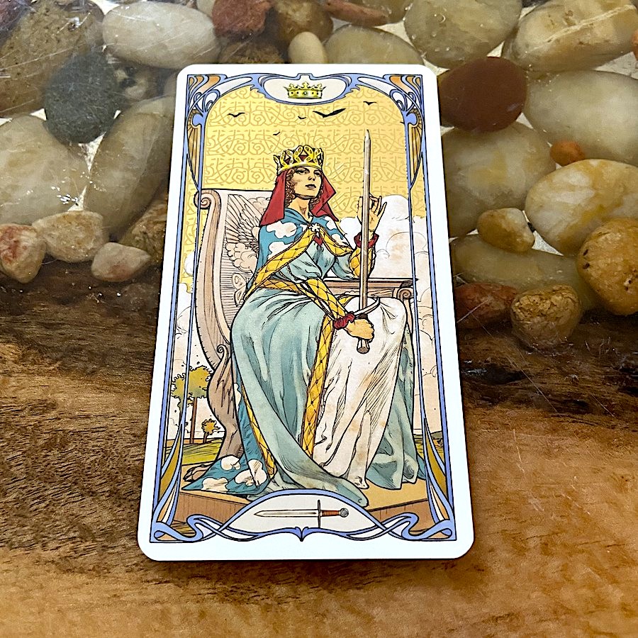 fenice's tweet photo. How does the Queen of Swords inspire you to reflect on your own mental mastery and decision-making wisdom? #TarotReflections #JungianSymbolism https://t.co/oDpLlYXfCB