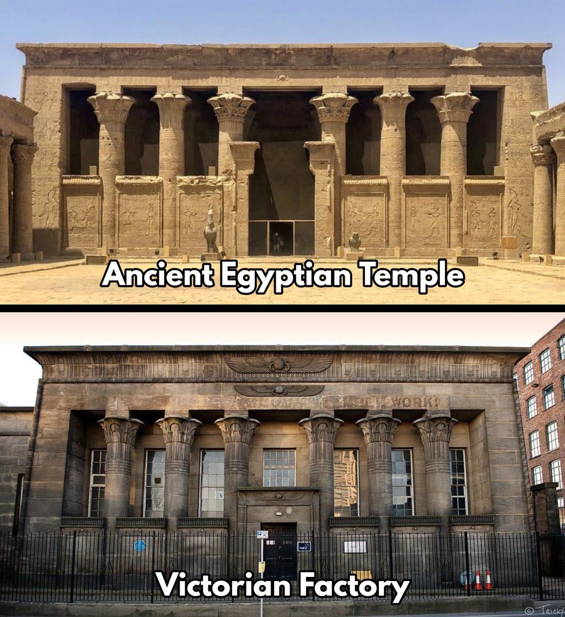 This building is not a palace, court, library, or theatre — it's a 19th century factory in northern England. And its design was directly based on the Ancient Egyptian Temple of Horus in Edfu. Why are Victorian factories more interesting than the most expensive modern buildings?…