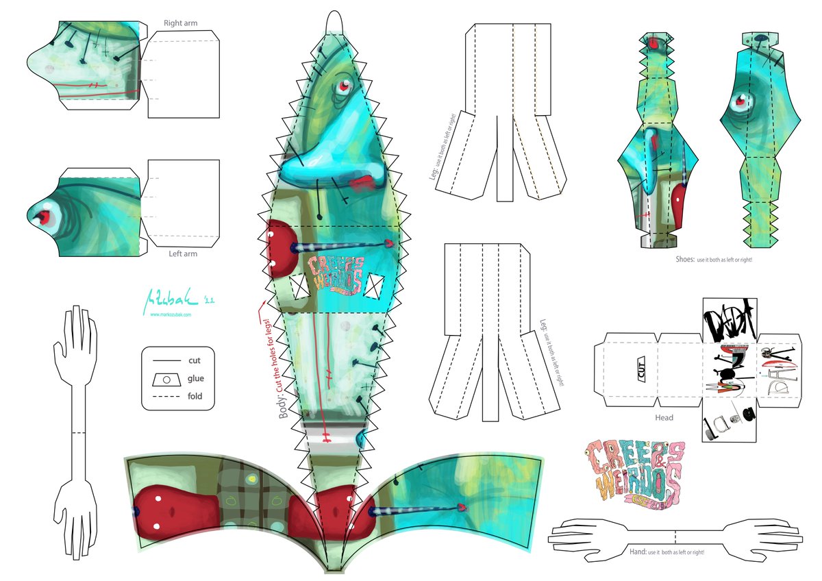 More Creeps paper toy templates for the weekend! By @mlibty