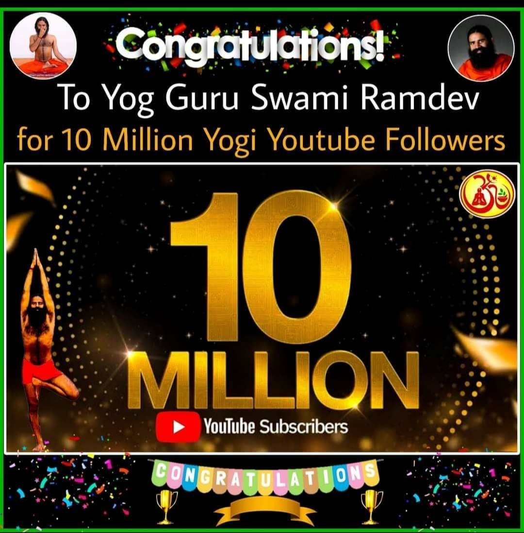 Congratulations param pujya Swamiji Maharaj 🙏💐
<a href="/yogrishiramdev/">स्वामी रामदेव</a> 
<a href="/rakesh_bstpyp/">भारत</a>
