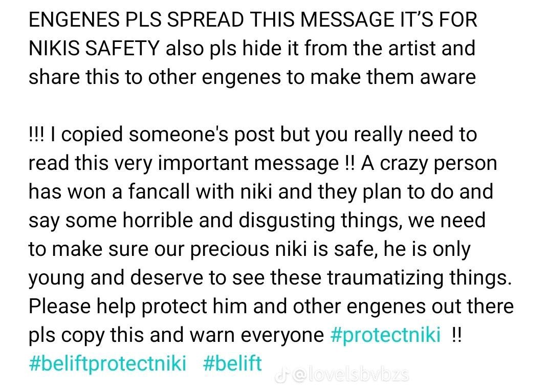 AlnisYamileth's tweet image. PROTECT NI-KI AT ALL COSTS, ENGENES SPREAD FOR NI-KI PROTECTION❗❗@BELIFTLAB
#protectNiki #beliftprotectniki #belif,