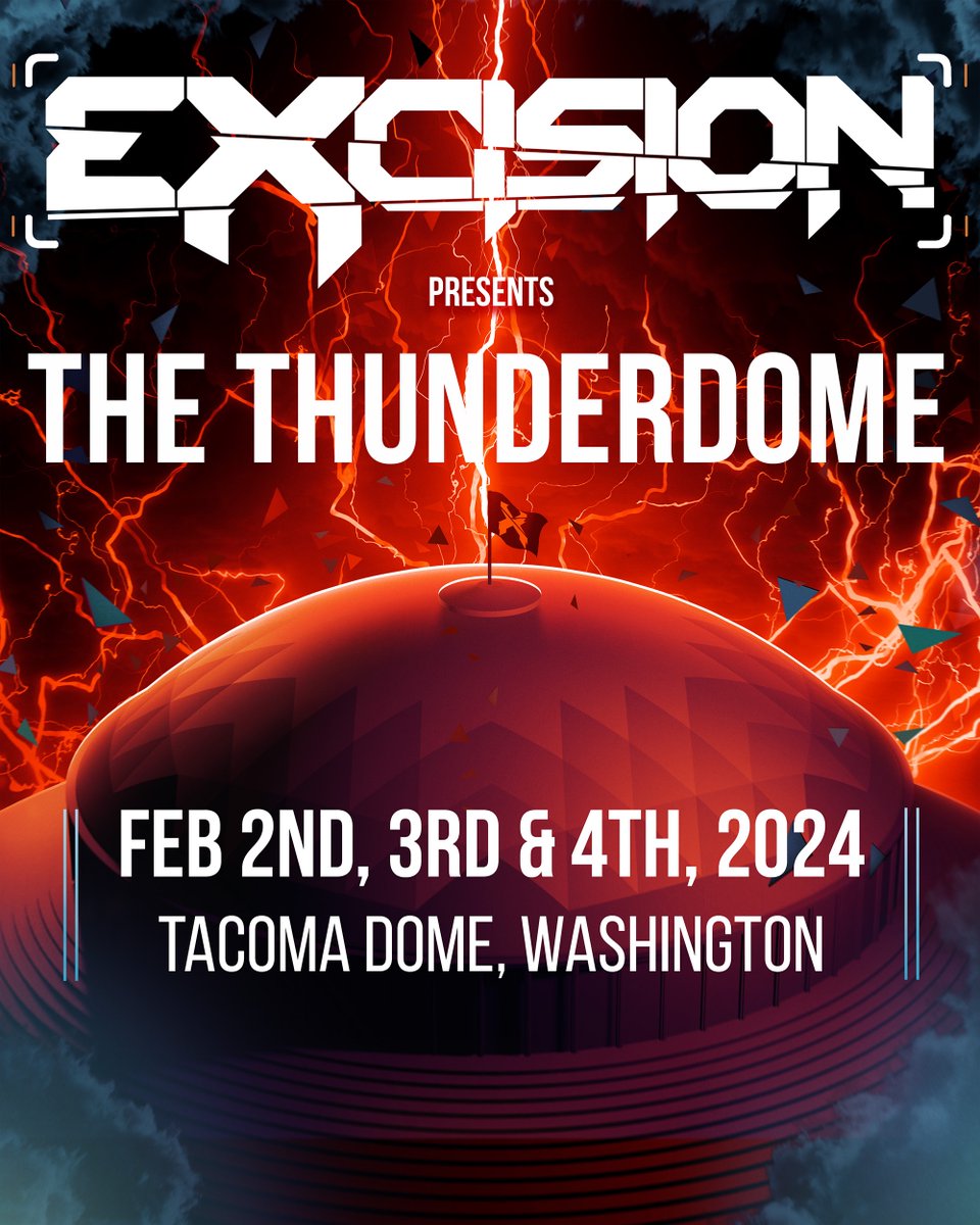 Excision's tweet image. ⚡️Thunderdome 2024. February 2nd-4th. Save the dates, Headbangers!⚡️