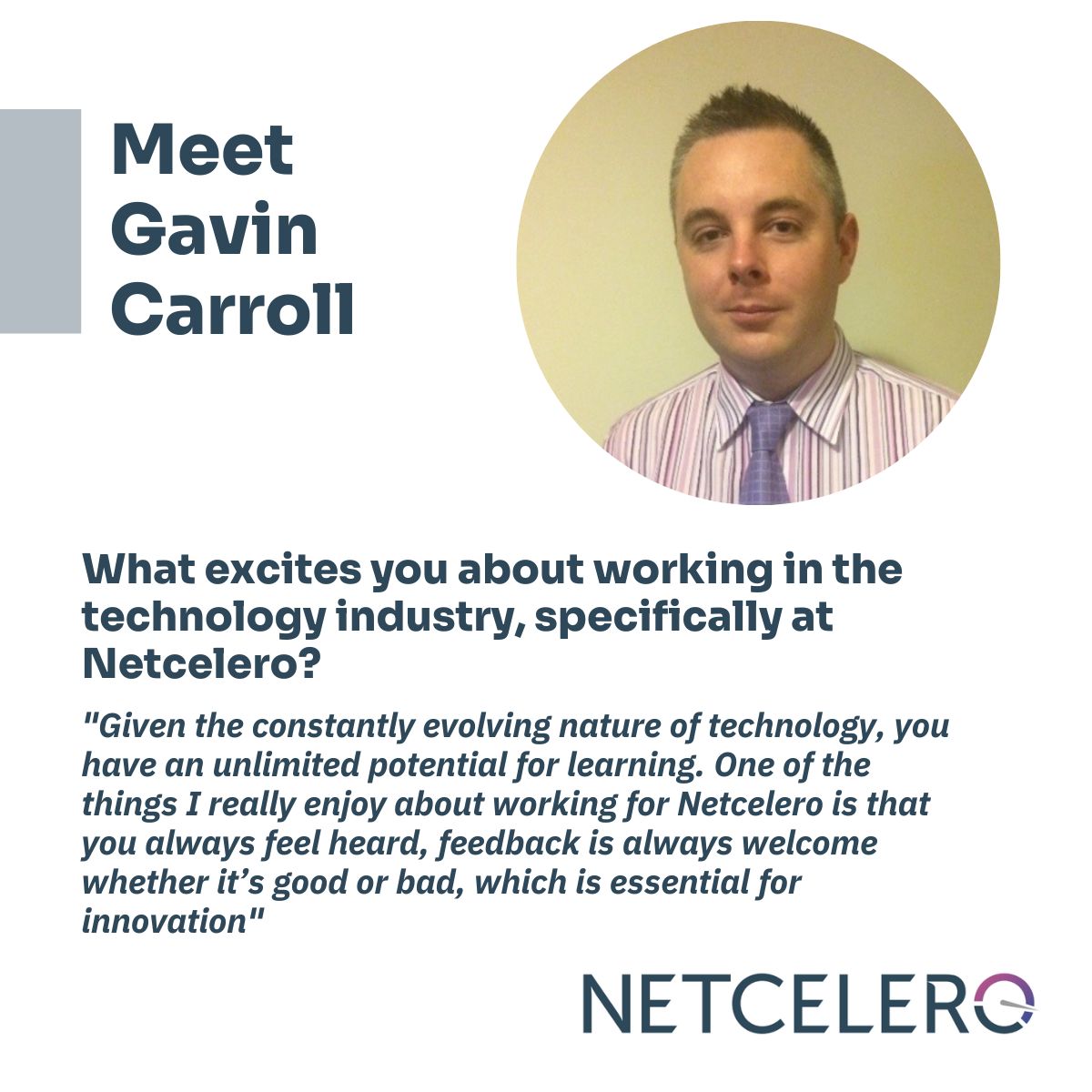 netcelero's tweet image. We&apos;re thrilled to introduce you to Gavin Carroll, a driving force behind our business development efforts at Netcelero since day one🚀 #employeespotlight #businessdevelopment #netcelero