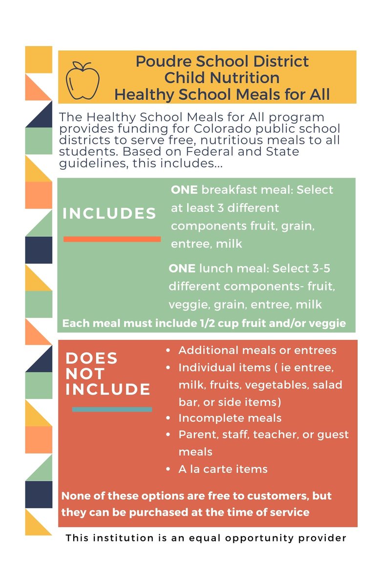 Healthy School Meals For All starts this coming school year. See our flyer to learn more about what this program entails and what the free school meals includes and does not include!