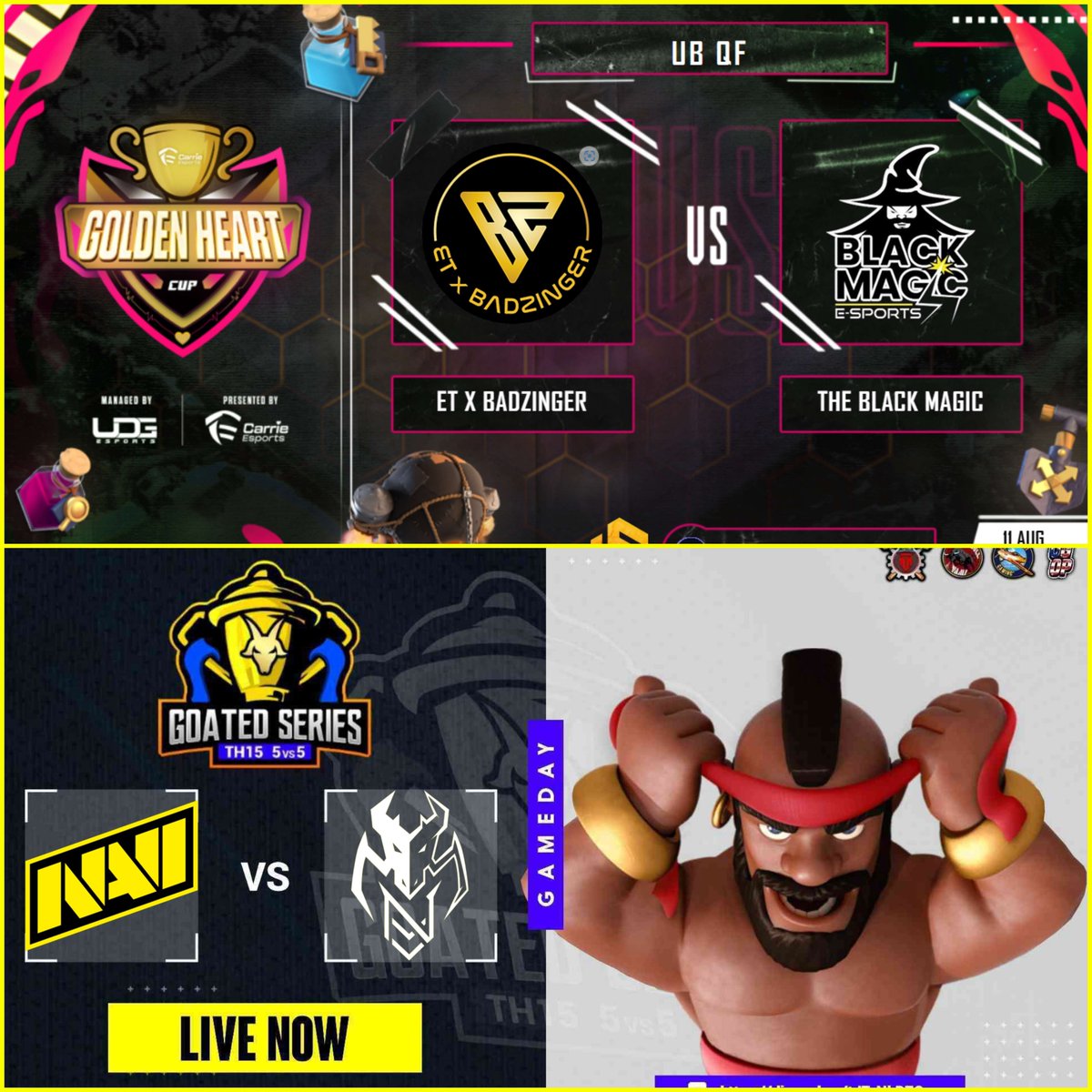 Style_coc's tweet photo. ๐ฃ LIVEEEEE!
Estamos en Directo genteeeeee! ๐ฅณ
๐ @EsportsCarrie QF UB
โ
@ET_X_BADZINGER ๐ #TheBlackMagic
๐ @mtm_series FINAL LB
โ
@NAVI_coc ๐ @VNesportingCOC
TODO el MUNDO para DENTRO! ๐
๐ https://t.co/1tsBS7OeVq https://t.co/B4tPVAaE8f