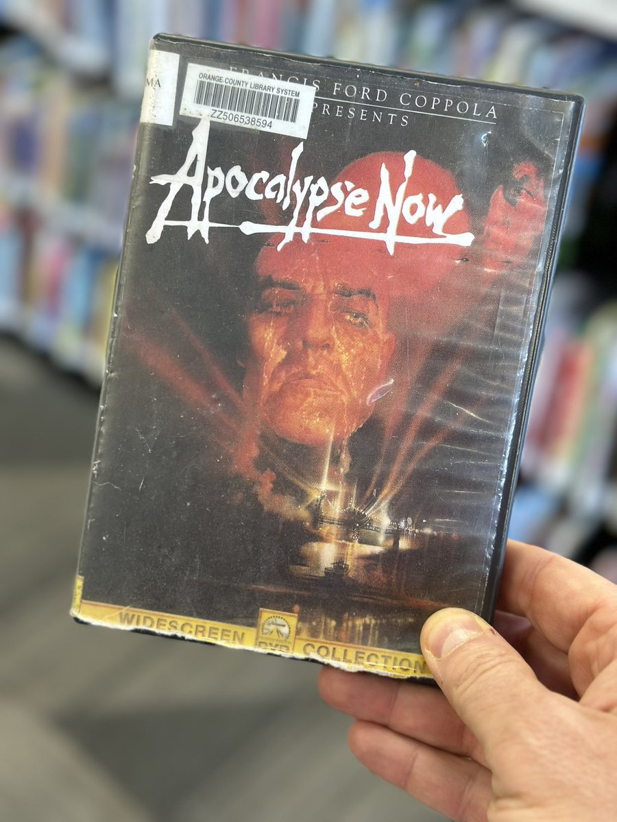 While the #ApocalypseNow Final Cut is considered a step up from the Redux, the first theatrical version will always be the definitive version of Francis Ford Coppola's classic. Thank you, <a href="/oclslibrary/">OCLS</a>, for helping me locate a hard-to-find copy for <a href="/ShatTheMovies/">𝙎𝙃𝘼𝙏 𝙏𝙃𝙀 𝙈𝙊𝙑𝙄𝙀𝙎</a>.