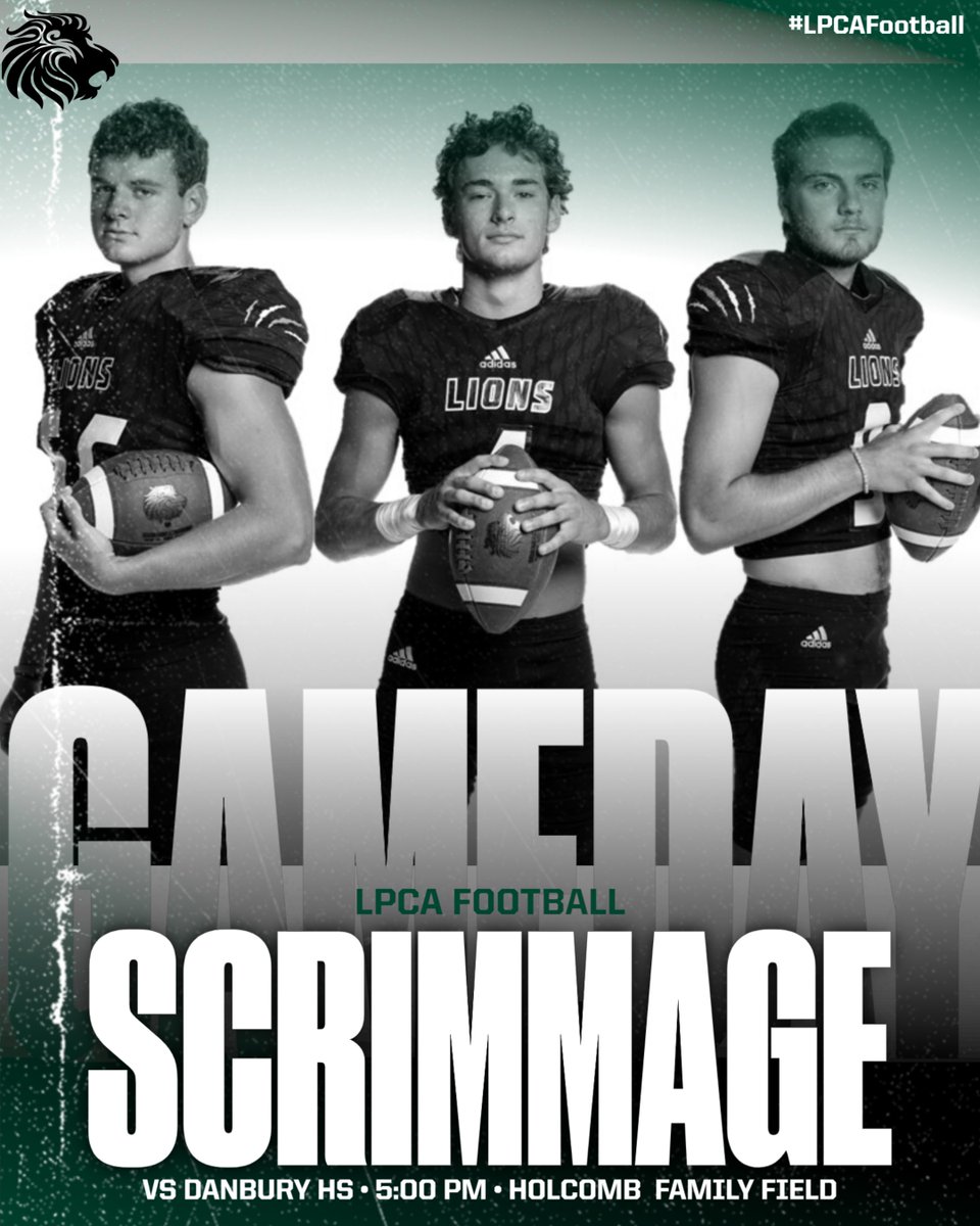 Come out tonight to support your LPCA Lions Football Team as we scrimmage Danbury HS @ 5:00!  #LPCAFootball