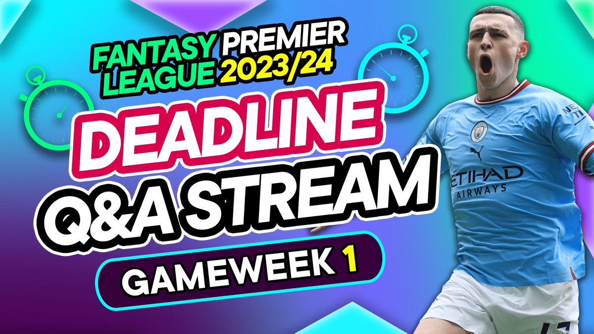FPL_Harry's tweet photo. It’s show time! @OfficialFPL is back!!!!

GW1 #FPL DEADLINE STREAM IS LIVE!

💥 My Team Reveal…
👕 Football shirt giveaways…
📸 Membership giveaways…

🧊 Man City early team news?

➕ there might even be a confetti cannon (or 2) to let off as well 😯 
https://t.co/1TV1Co8HJP https://t.co/DXn8Piu61o