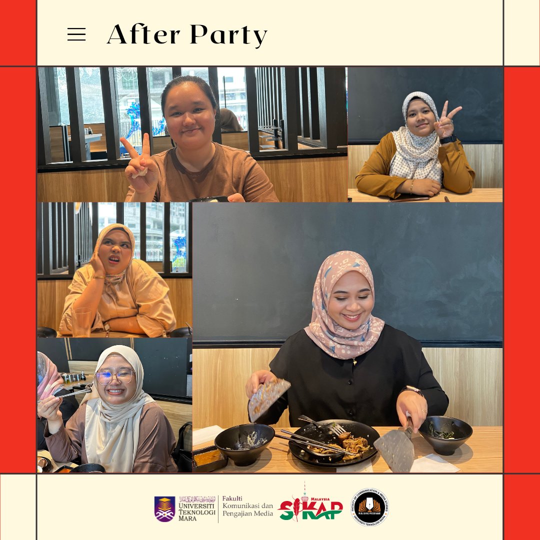 SiKAP2024's tweet photo. #AfterParty #FarewellSiKAP2023 #SiKAP2023 #Publishing #MasscommStillKickin #MasscommForLife #FinalYearProject #UiTM https://t.co/P9ilbjKPny