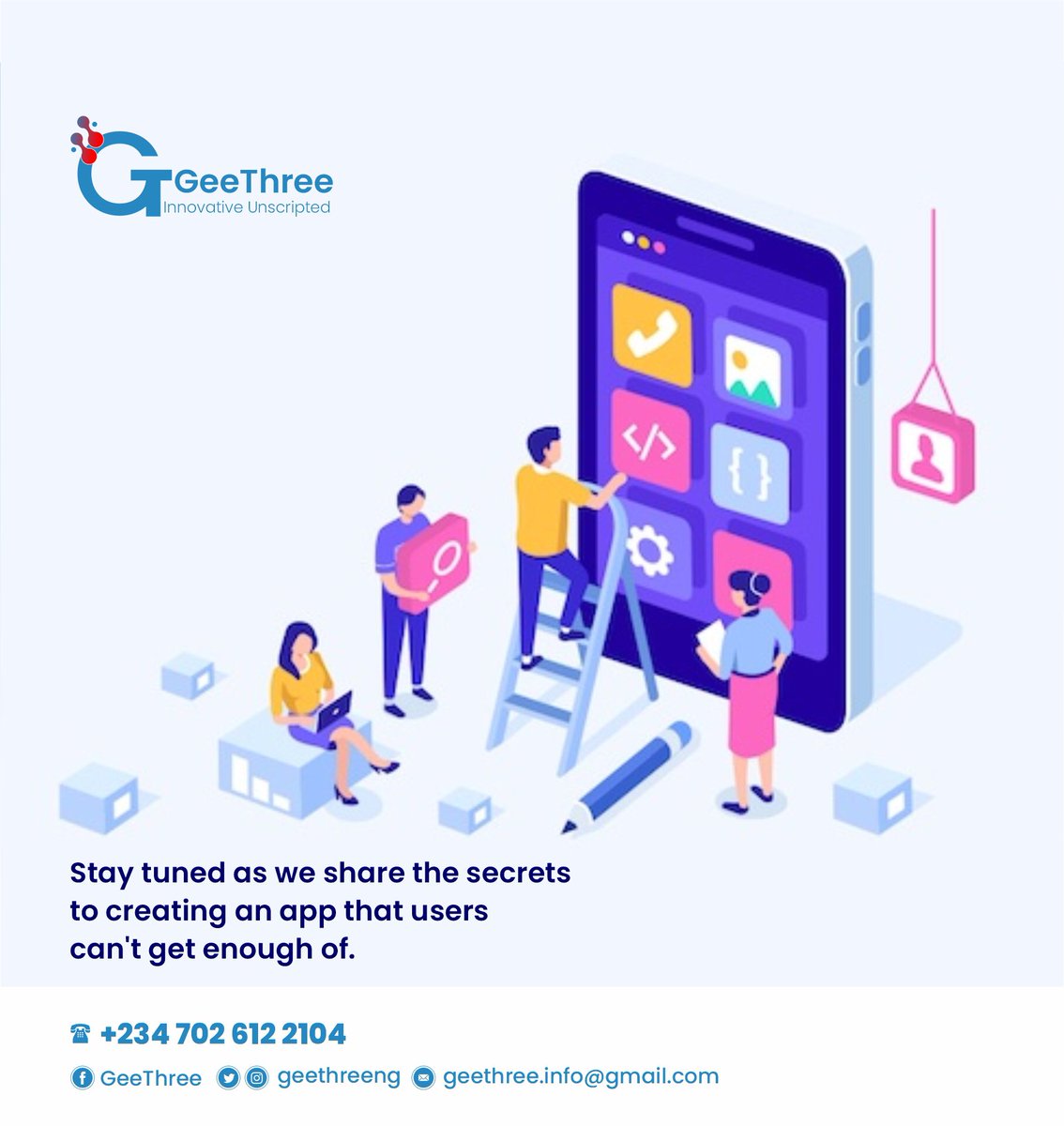 geethreeng's tweet image. Fridays are for app innovation!
Stay tuned as we share the secrets to creating an app that users can't get enough of. 📲✨
🚀 The GeeThree Team
#AppFriday #AppDevelopmentTips
#GeeThreeInnovation