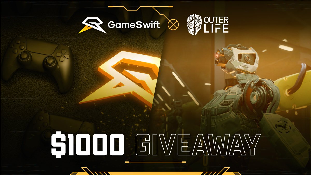 GameSwift AI 🎮 (@gameswift_io) on Twitter photo $1000 Outer Life Giveaway! 🎁
❤️ Like and 🔁 RT this tweet
📍Follow <a href="/OuterLife_io/">OuterLife AI</a> & <a href="/GameSwift_io/">GameSwift AI 🎮</a>
🔁 RT the trailer tweet: x.com/GameSwift_io/s…
4 lucky participants will get $250 each
You have 72 hours.
Good luck! ☘️ $1000 Outer Life Giveaway! 🎁
❤️ Like and 🔁 RT this tweet
📍Follow <a href="/OuterLife_io/">OuterLife AI</a> & <a href="/GameSwift_io/">GameSwift AI 🎮</a>
🔁 RT the trailer tweet: x.com/GameSwift_io/s…
4 lucky participants will get $250 each
You have 72 hours.
Good luck! ☘️
