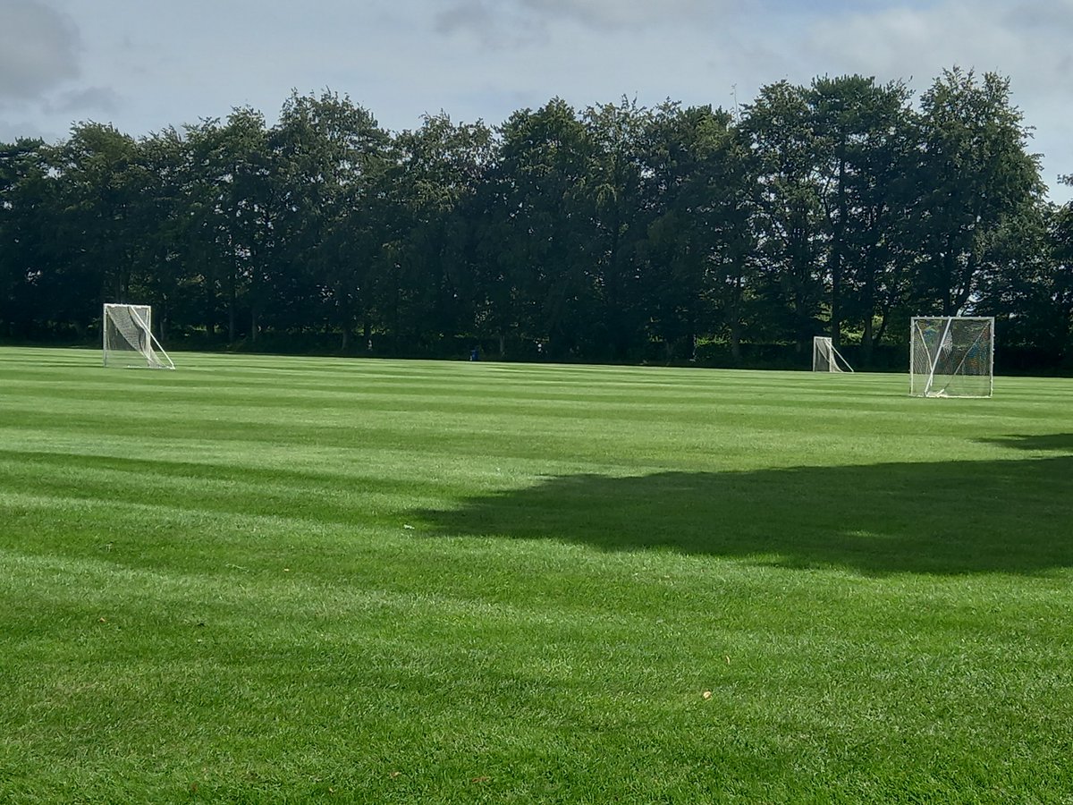 Our freshly cut Lacrosse pitches eagerly awaiting the arrival of next week's St Swithun's LAX camp players ☀️🥍
