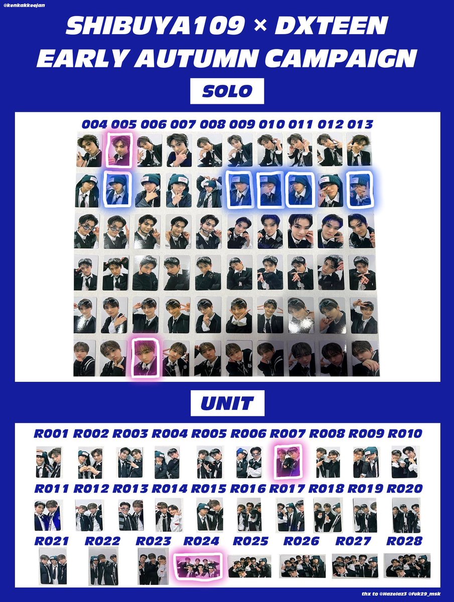 DXTEEN SHIBUYA109 ポップアップ トレカ

【譲】画像のピンク🩷のもの
　( 福田005.田中006.R007.R024 )

【求】画像の青💙のもの
　( 平本 005.009.010.011.013 )

郵送での交換📮
まとめて交換優先

 #DXTEEN交換 #DXTEEN