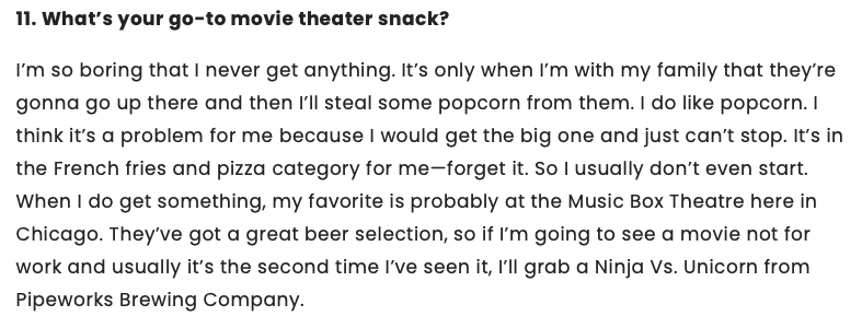 @filmspotting @LarsenOnFilm Thanks for the shoutout in the mailbag! 

Here is Josh's full answer to the movie snacks question (hello @musicboxtheatre and @PipeworksBrewin!)