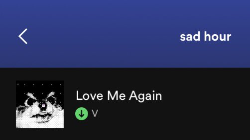 ARAB5_ARMY's tweet photo. 230811 [ معلومة ]
أضيفت أغنية ڤي Love Me Again إلى قائمة السبوتيفاي 'Sad Hour' والتي تملك أكثر من 1.5 مليون متابع 🔥

🔗 https://t.co/kC89svmiLR
-M https://t.co/NYATAXsiBW