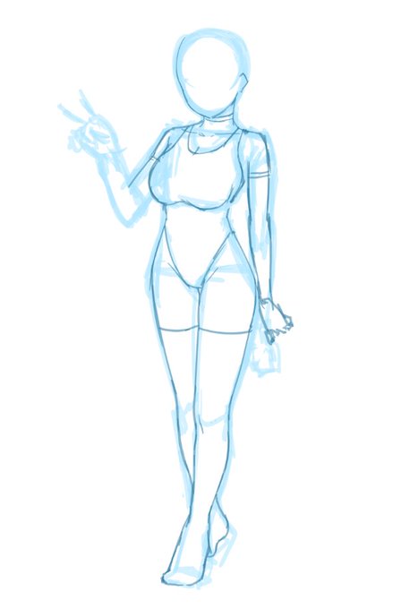 人間モードナナちゃんの素体描いてる 