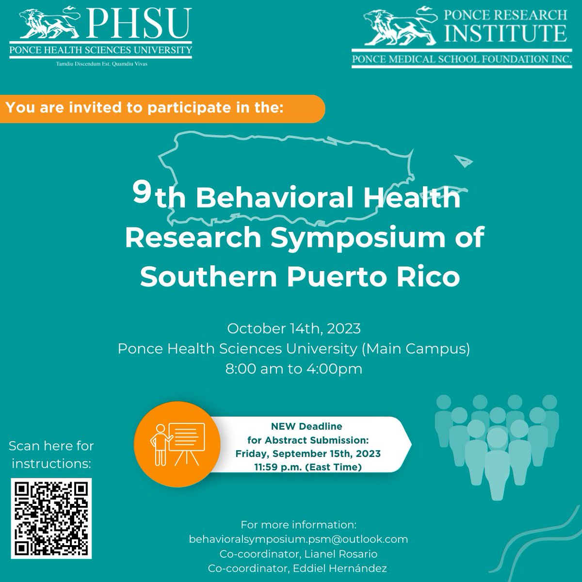 Join us at the Behavioral Health Symposium! 🧠🌟

🗓️ Oct 14, 2023
🕒 8AM-4PM
📍 PHSU, Main Campus

Calling student researchers! Showcase your insights!

Submission Deadline: Sep 15, 2023
Learn More/Register: forms.office.com/r/nmsPT3P8Bj