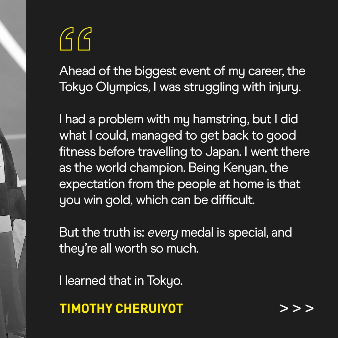 spikesmag's tweet photo. "My dream is to get back to the top of the podium. That silver in Tokyo was great, but I want to upgrade it."

2019 world champion @tim_cheruiyot on the psychology of racing 1500m in major championships and managing expectation.