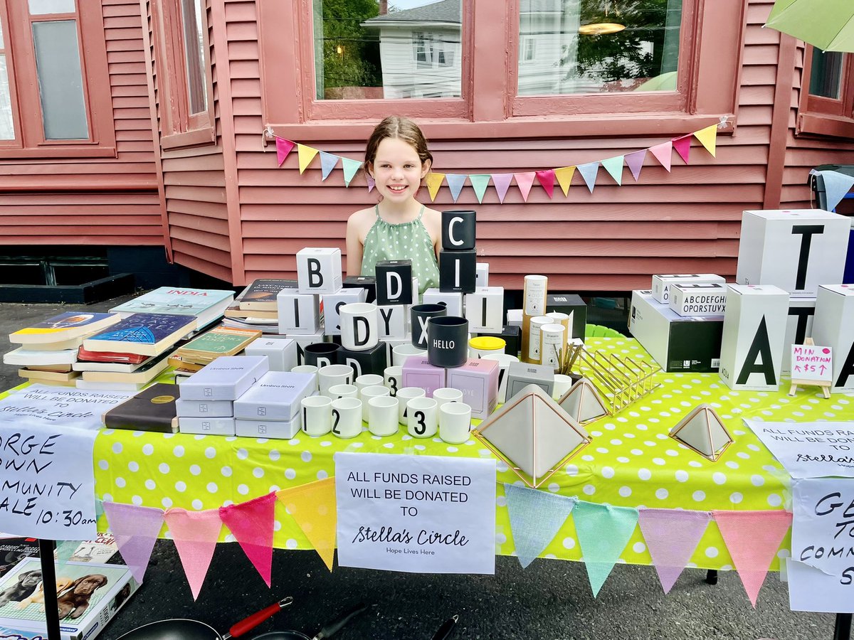 Meet 8 year-old Freya! 👋🏻 She raised $150 at her neighbourhood yard sale this summer and chose to donate to Stella's Circle. Freya had her sale outside Dvele Inn, a new addition to the neighbourhood, where her mom is the manager.