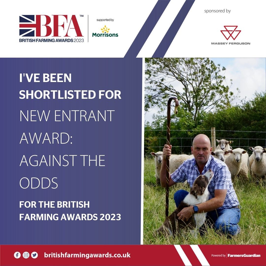 I'm excited to announce I've been shortlisted as a finalist in the Against The Odds category of the British Farming Awards. #bfa23 #britishfarmingawards @FarmingAwards @FarmersGuardian