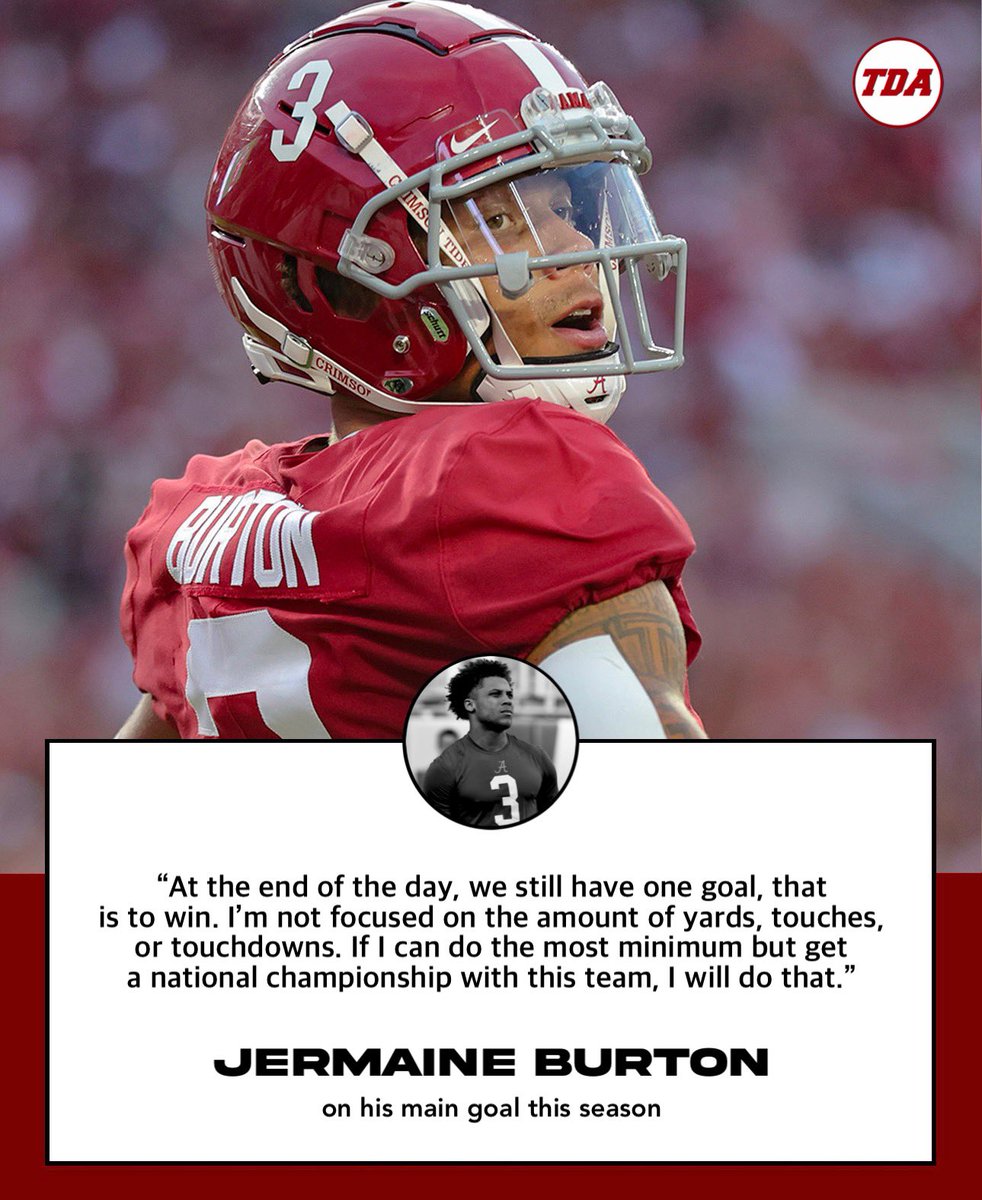 DSGB1993's tweet photo. Lmao !!! Now yards and touches doesn’t matter lol boy got to Bama and realized hmmmm Kirby smart was right ..😂😂😂 https://t.co/ckdWlYBNZC