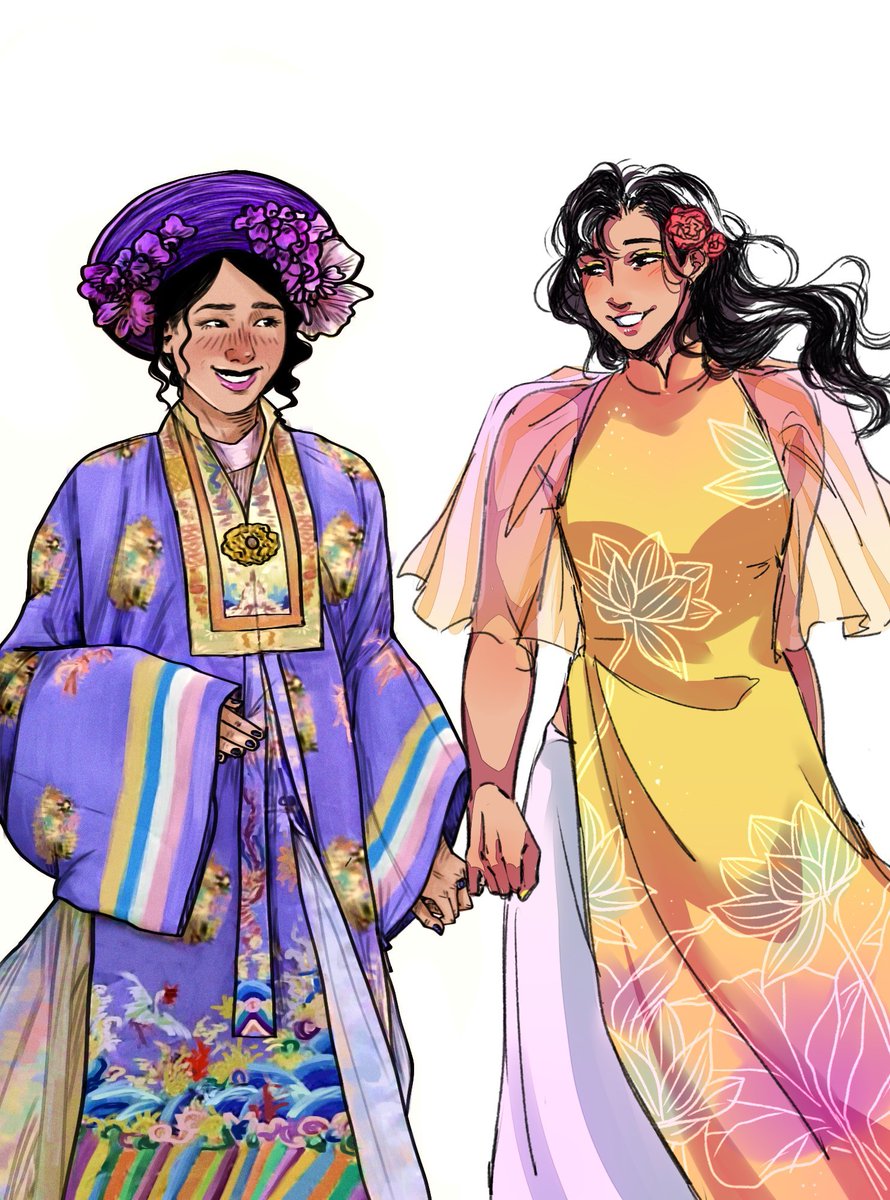 felrija's tweet photo. For 25th sketch here are Vietnamese sapphics in collab with another artist (check out their @ below) 💜

Cherokee sapphics are next ! https://t.co/ZjClDht6Cd