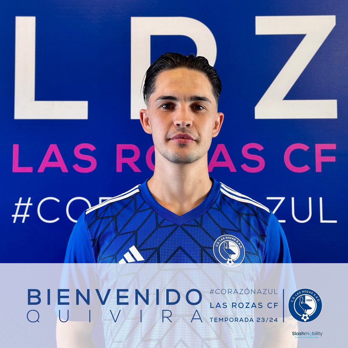 LasRozas_CF's tweet photo. PRIMER EQUIPO| @Quiviraa vuelve a España, vuelve a Madrid.

Tras jugar en el @VSC1915 de la 2ª División portuguesa, el mediocentro regresa para incorporarse a la familia #CorazonAzul.

Ganas de tenerte. Ganas de disfrutarte. Ganas de que nos des muchas alegrías.

#GanasDeVolver https://t.co/Mv8p0Nt1eQ