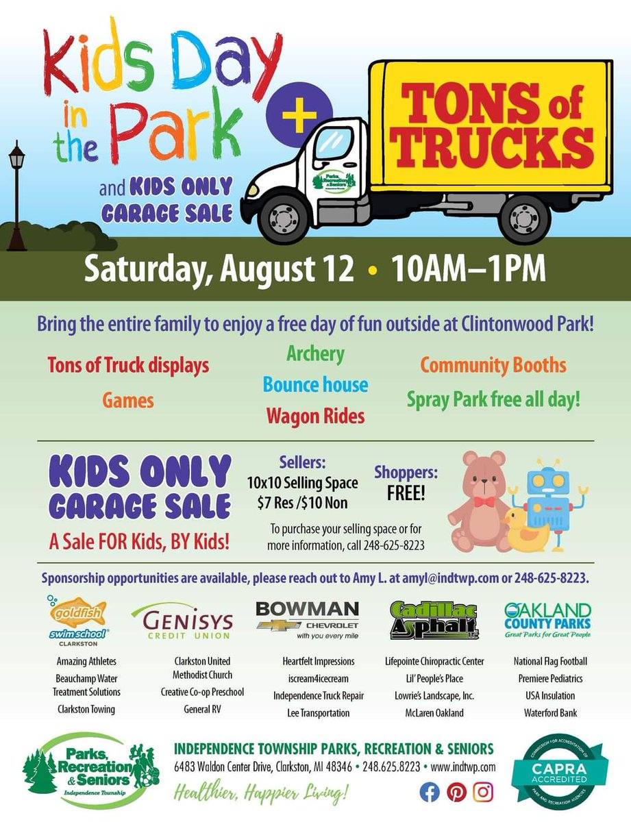 Tomorrow, make sure you head on out to enjoy 'Kids Day in the Park' at Clintonwood Park. @LearnAtCCS bus driver, Mr. Dave, will be there with some goodies to pass out.
#DrivingTheFuture
#WeAreClarkston