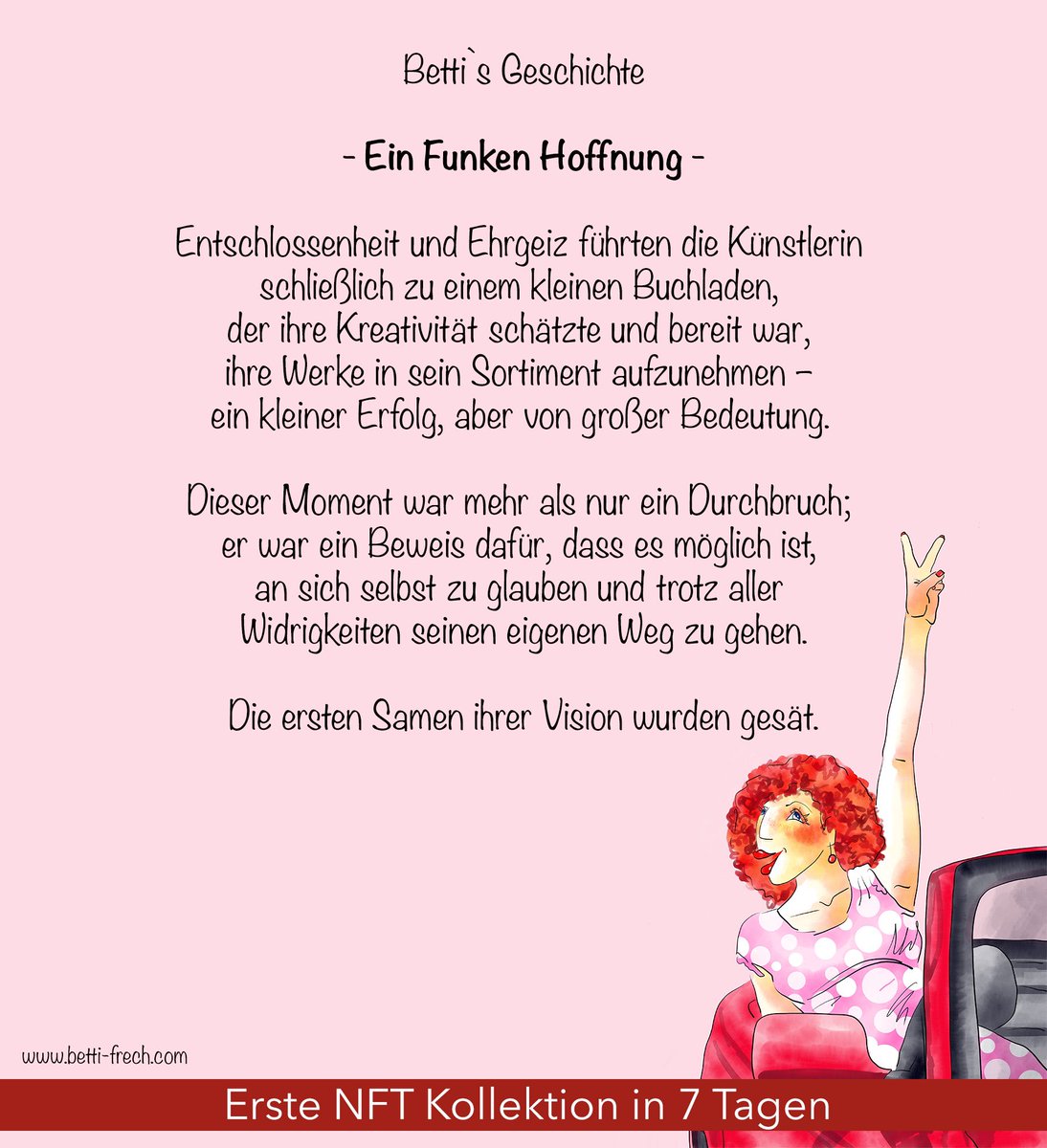Betti_Frech's tweet photo. Betti‘s Geschichte Tag 4/10

- Ein Funken Hoffnung - 🤩

https://t.co/A0775OyL5f

#illusrtationart #illustrator #nft #nftcreator #nftartist https://t.co/YbfX3Q0fFA