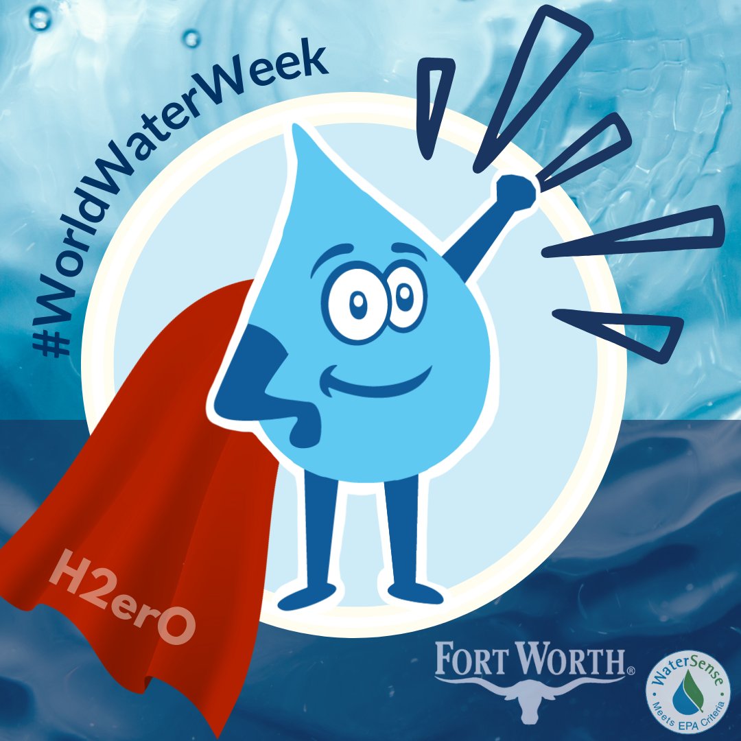 FWWater's tweet photo. We are celebrating #WorldWaterWeek with the EPA at the end of August &amp; we’re getting ready to help FW customers combat water waste to become H2er0’s!

With every water-saving action, FW residents can become Aqua-Avengers.Remember, not all H2er0’s wear capes!
#EPAWaterSense https://t.co/vJnV1Vcewn